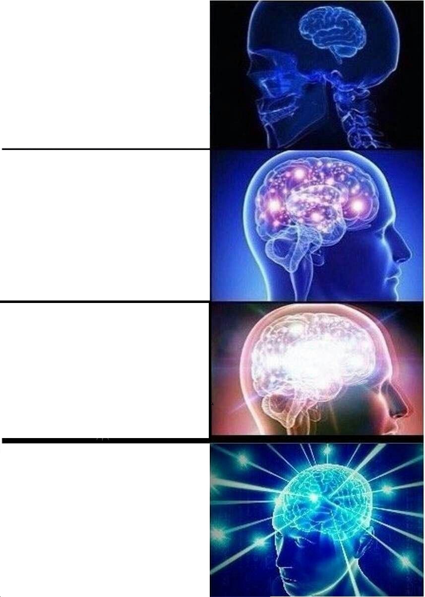 Expanding Brain meme about Olive & Piper