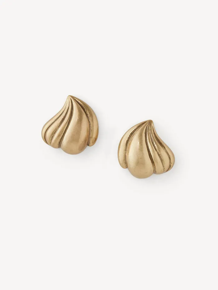Kate Studs: gold studs with soft sculptural folds